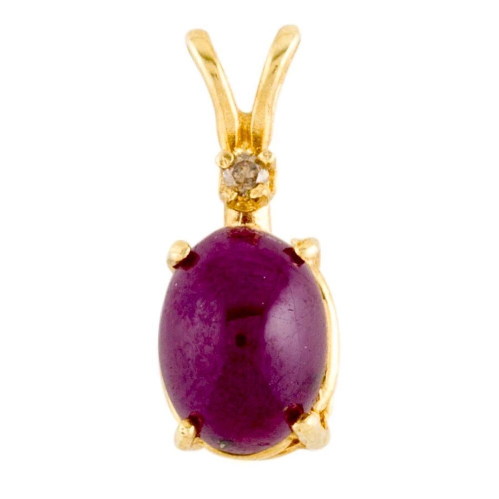 14k ruby and diamond pendant